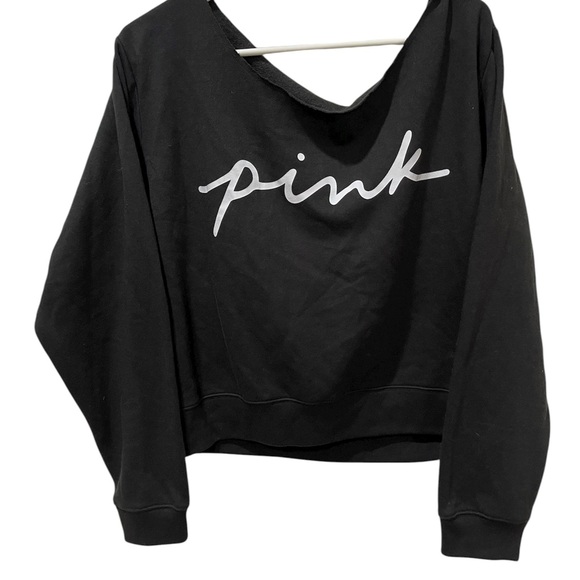 PINK Victoria's Secret Black Off-the-Shoulder Sweater - Picture 2 of 4